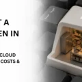 Start a cloud kitchen in Dubai with a 3D keyboard Enter key featuring a miniature commercial kitchen for food entrepreneurs.